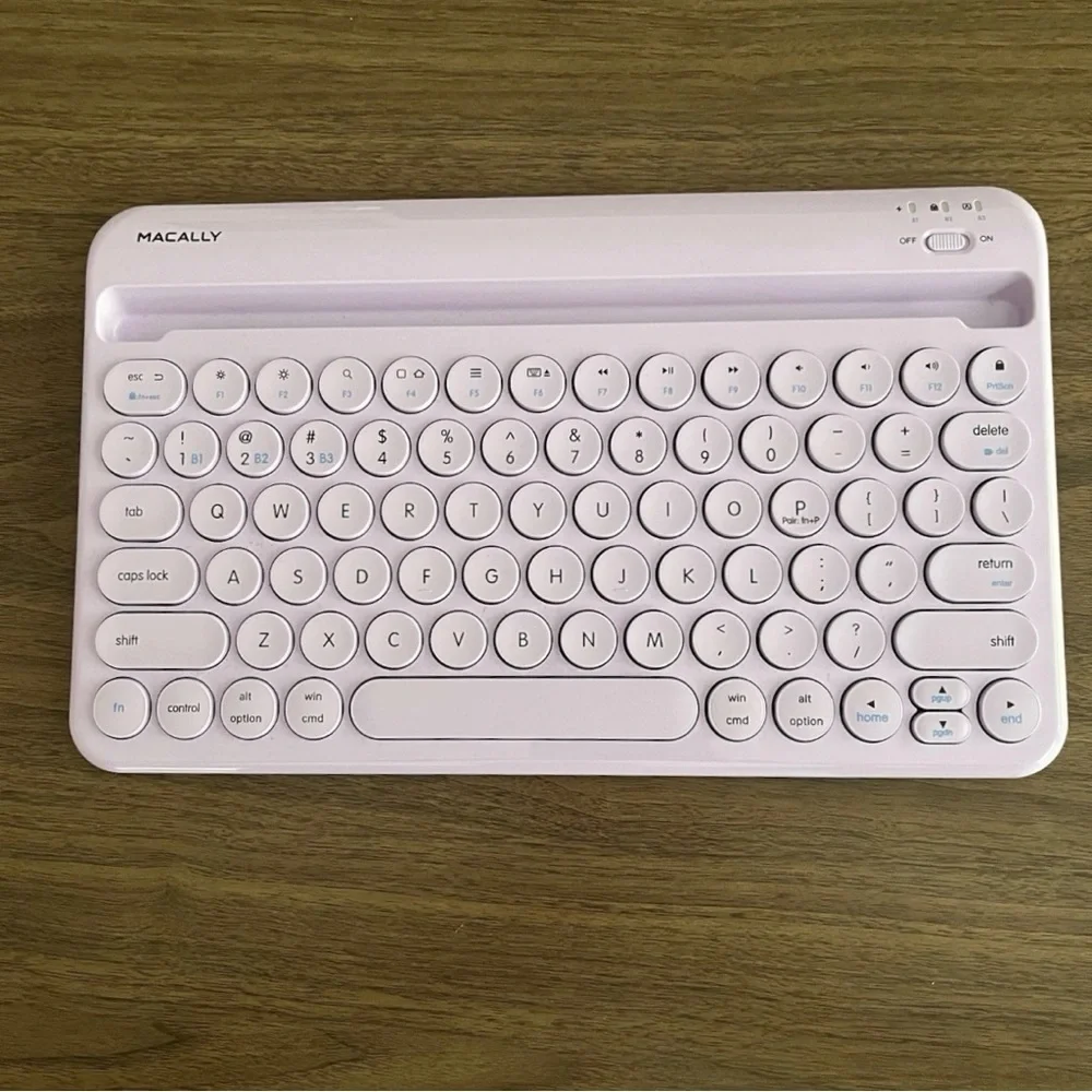 MAC-ALLY Purple Wireless Keyboard for iPad, iPhone, & iPod Touch BTTABKEYBATPU
